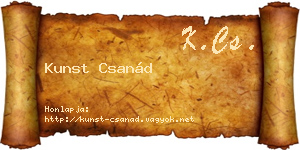 Kunst Csanád névjegykártya